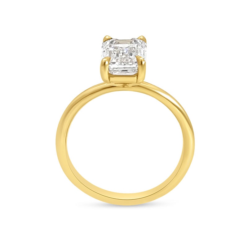 Emerald Cut Solitaire Diamond Engagement Ring view 3