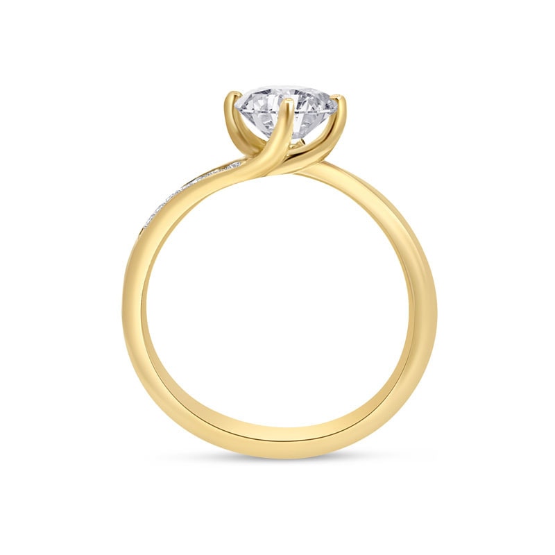 Twist Pave Round Diamond Engagement Ring view 5
