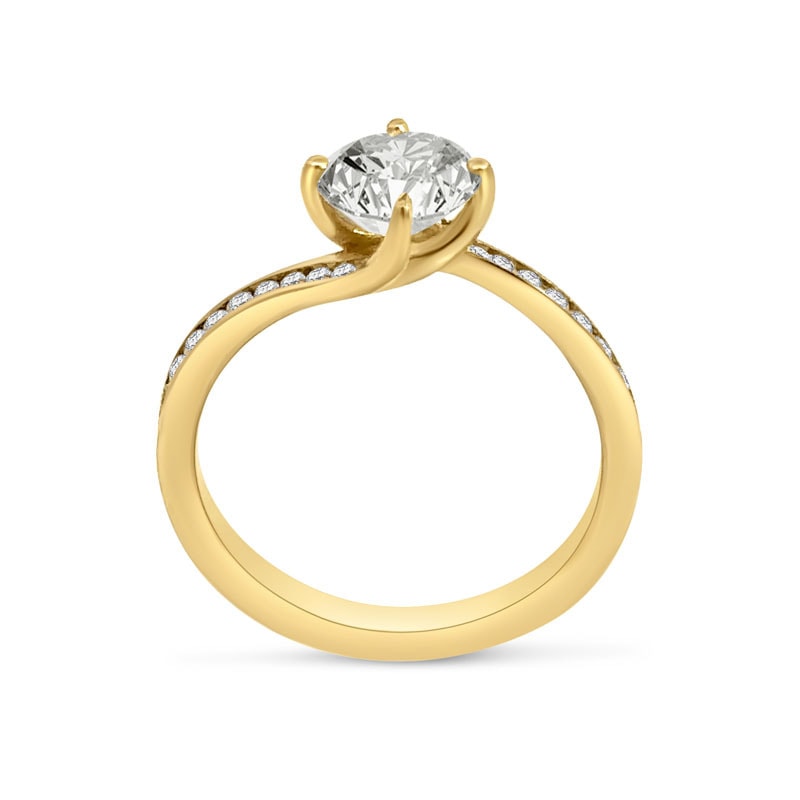Twist Pave Round Diamond Engagement Ring view 3