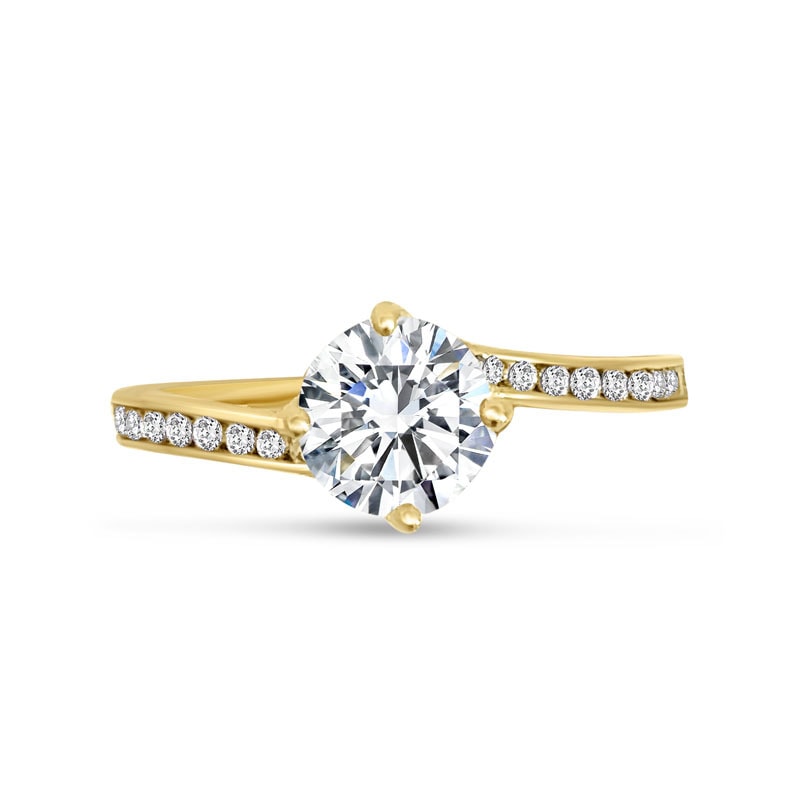 Twist Pave Round Diamond Engagement Ring view 1