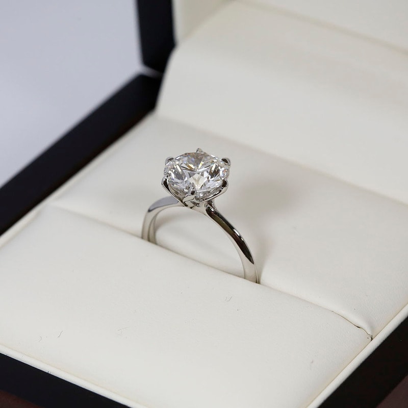 Six Tiger Claw Solitaire Round Shape Diamond Engagement Ring view 6