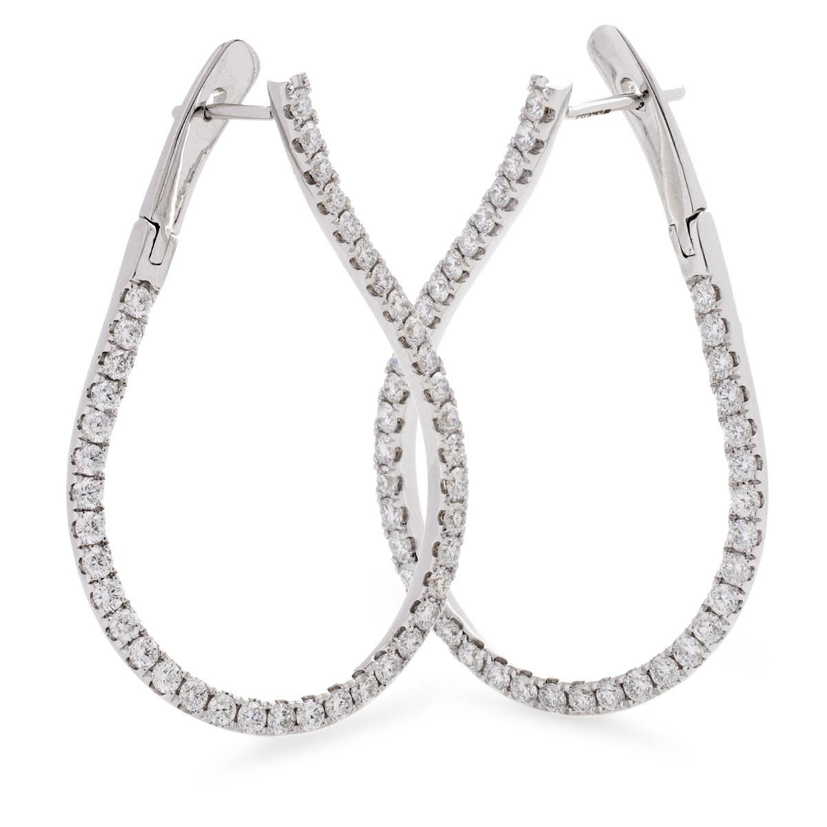Twist Hoop Diamond Earrings view 1