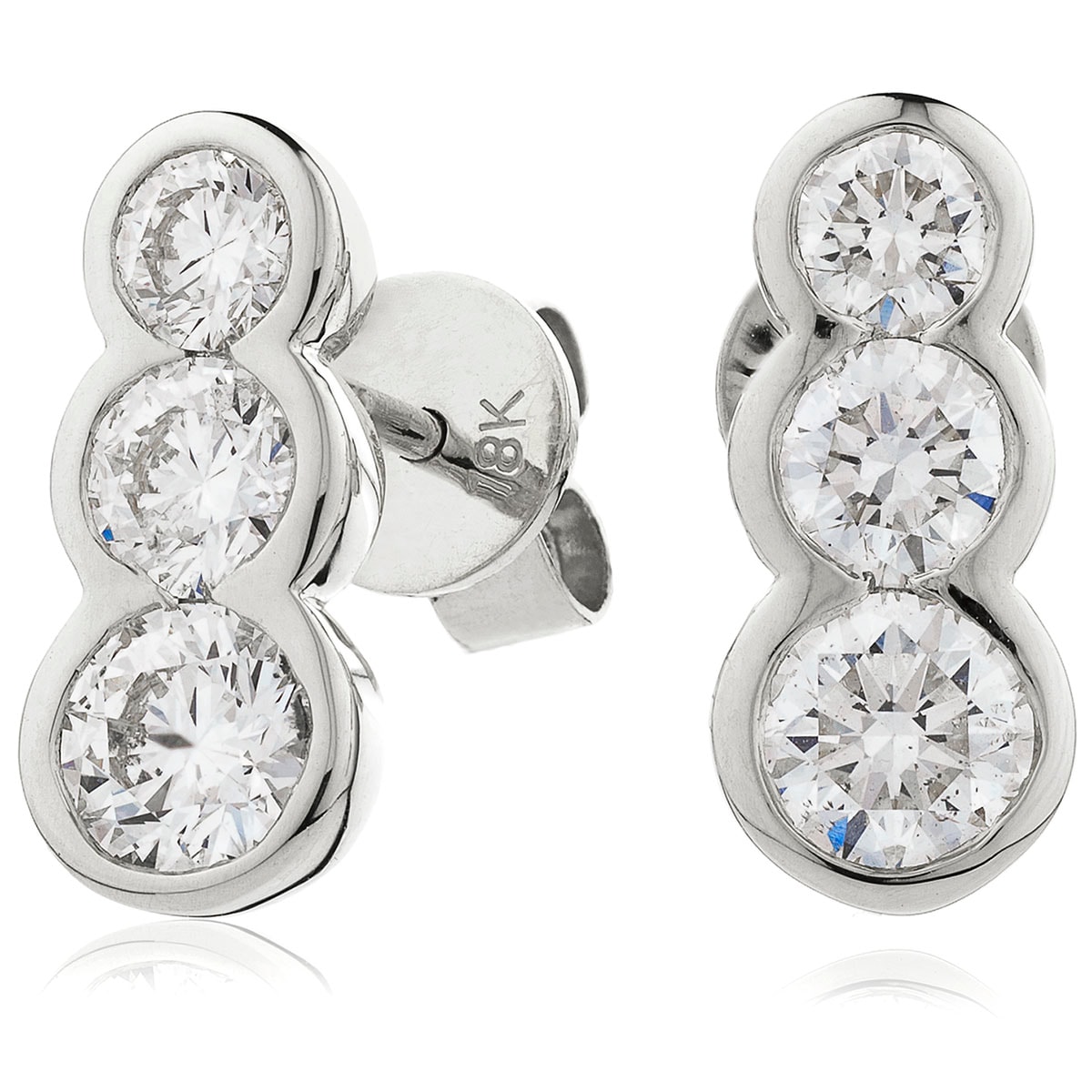 Rubover Set Trilogy Diamond Earring Studs view 1