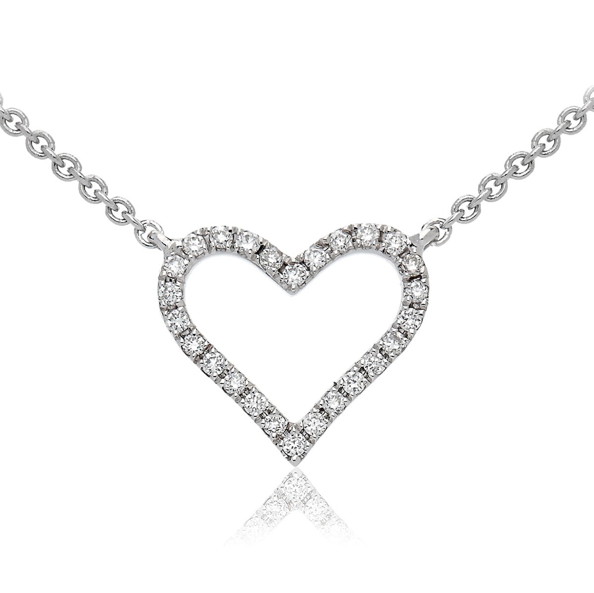 Classic Round Diamond Heart Pendant view 1