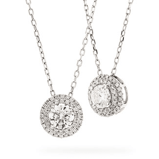 Round Diamond Double Halo Pendant view 1