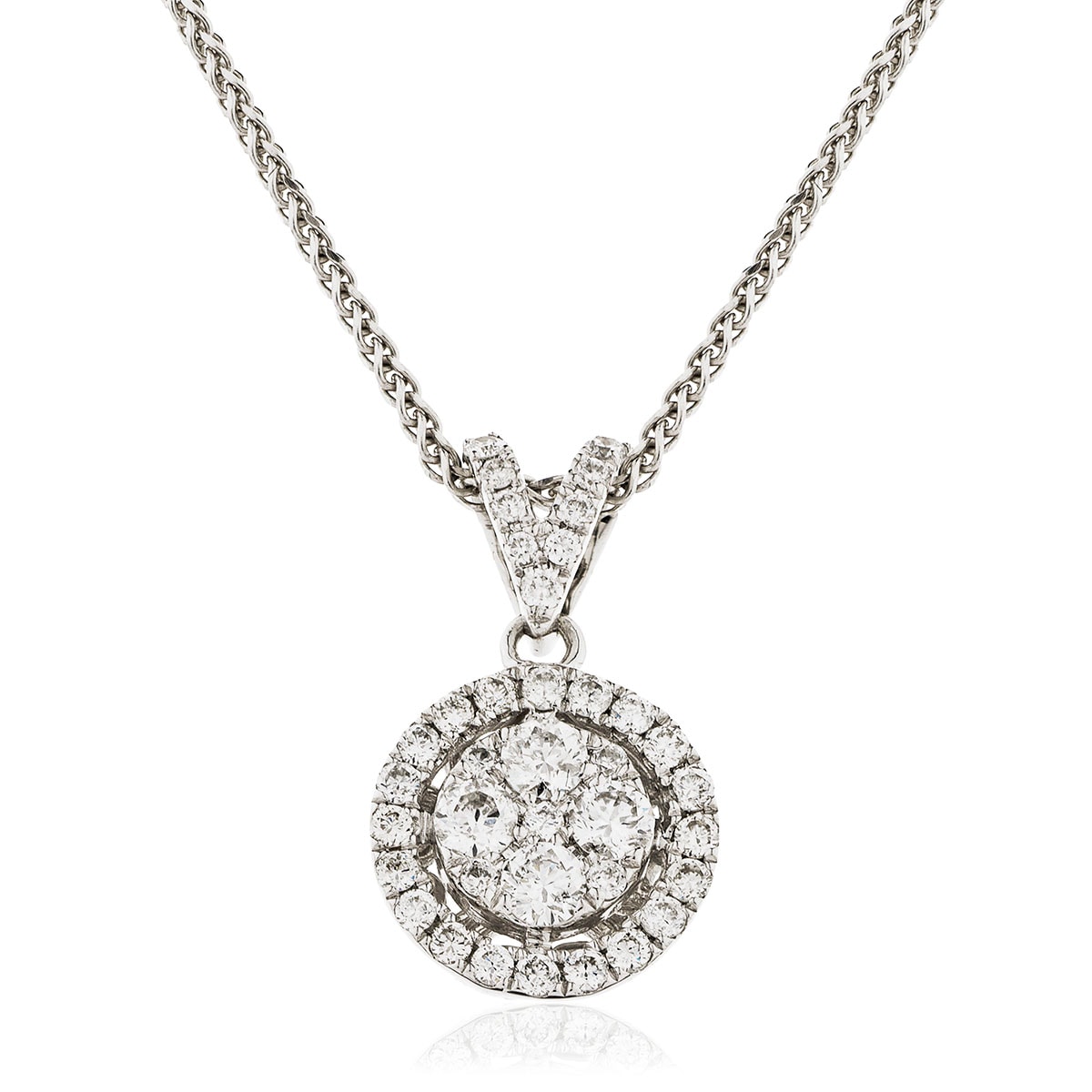Split Bail Halo Pave Diamond Pendant view 1