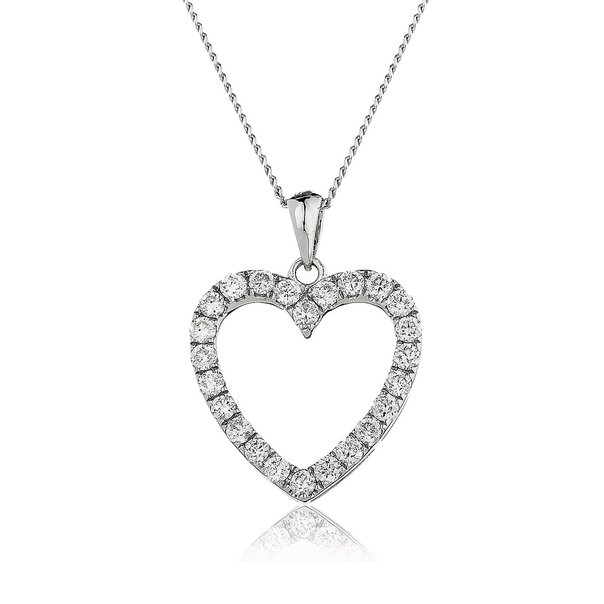 Classic Round Micro Set Diamond Heart Pendant view 1