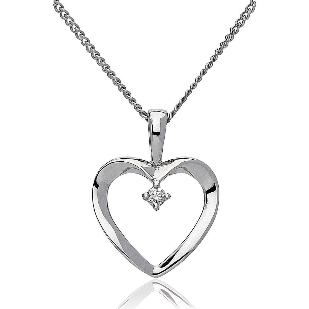Heart Centre Set Pave Diamond Necklace view 1