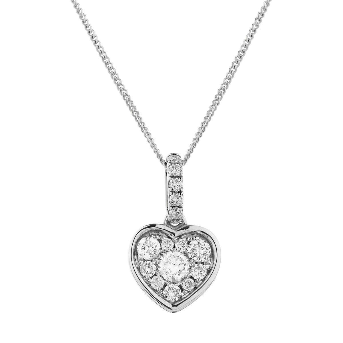 Heart Pave Diamond Necklace view 1