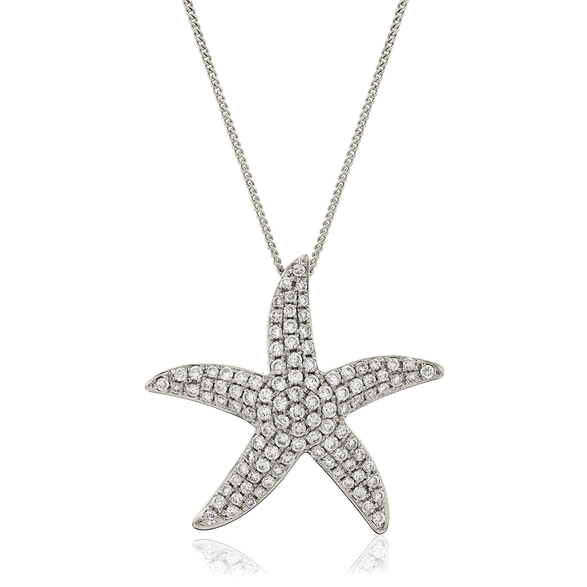 Encrusted Round Diamond Design Star Pendant view 1