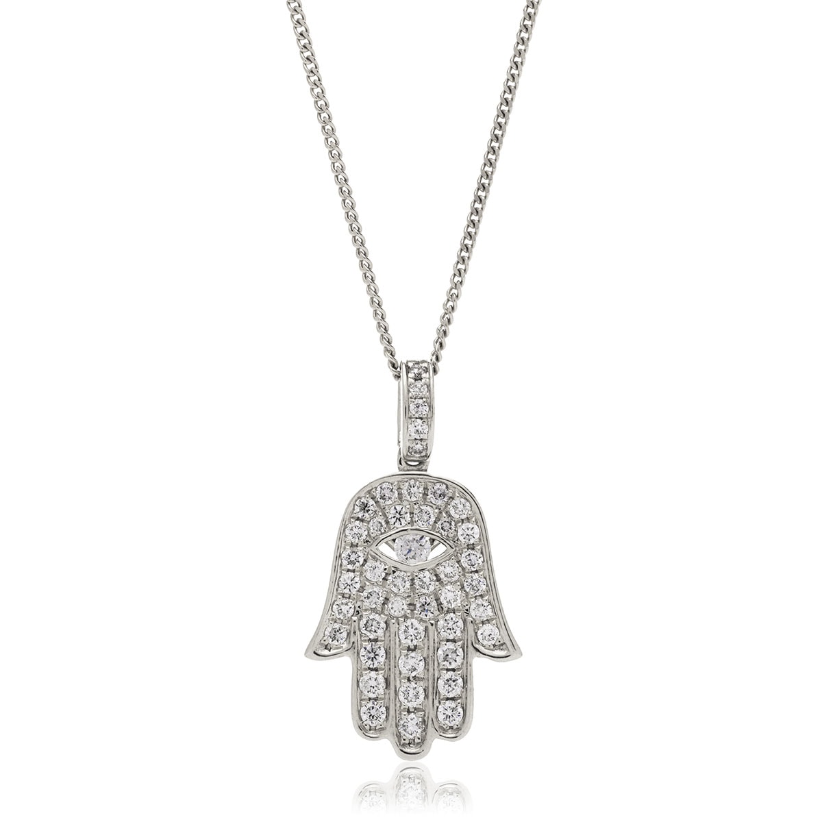 Pave Diamond Setting Hamsa Necklace view 5