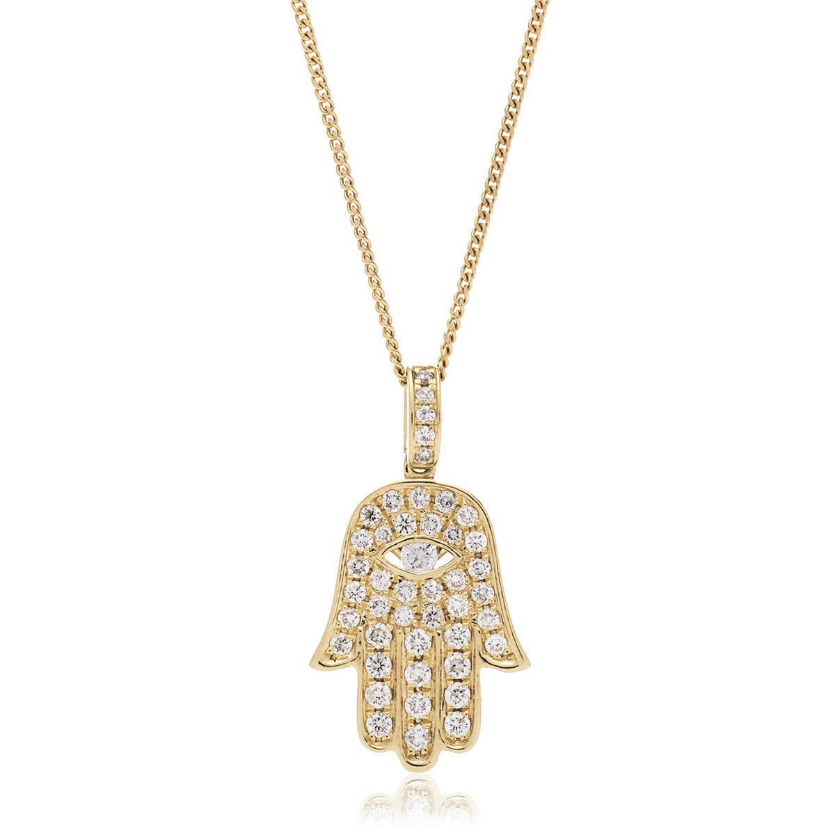 Pave Diamond Setting Hamsa Necklace view 4