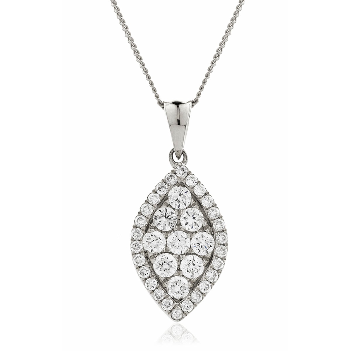 Leaf Shaped Medium Pave Diamond Pendant view 1