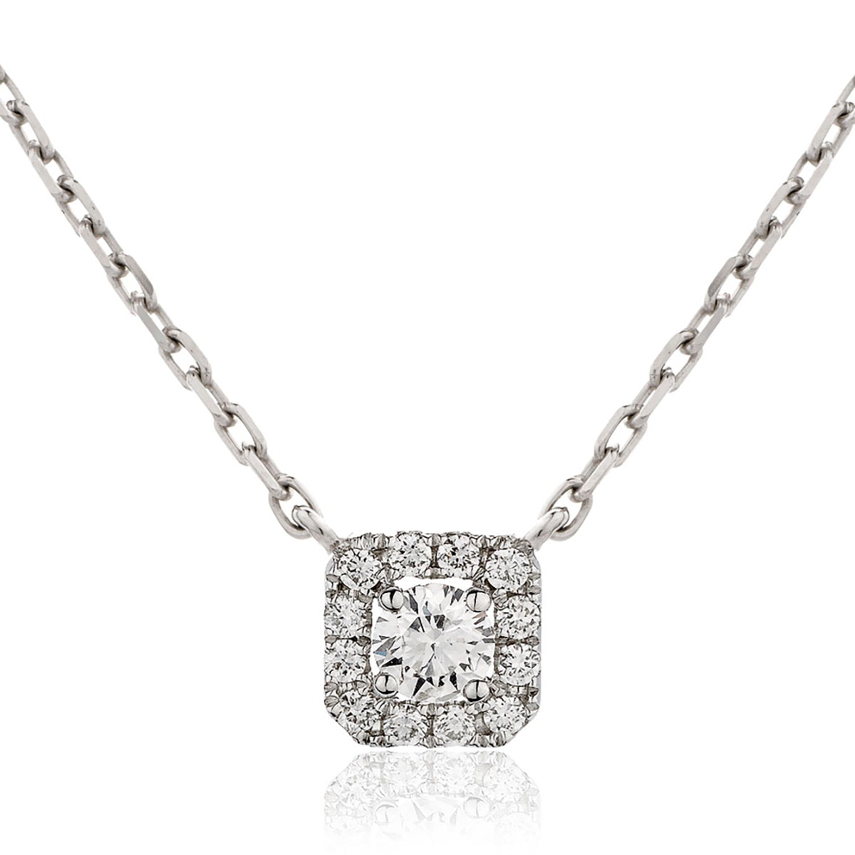 Square Halo Diamond Pendant view 1