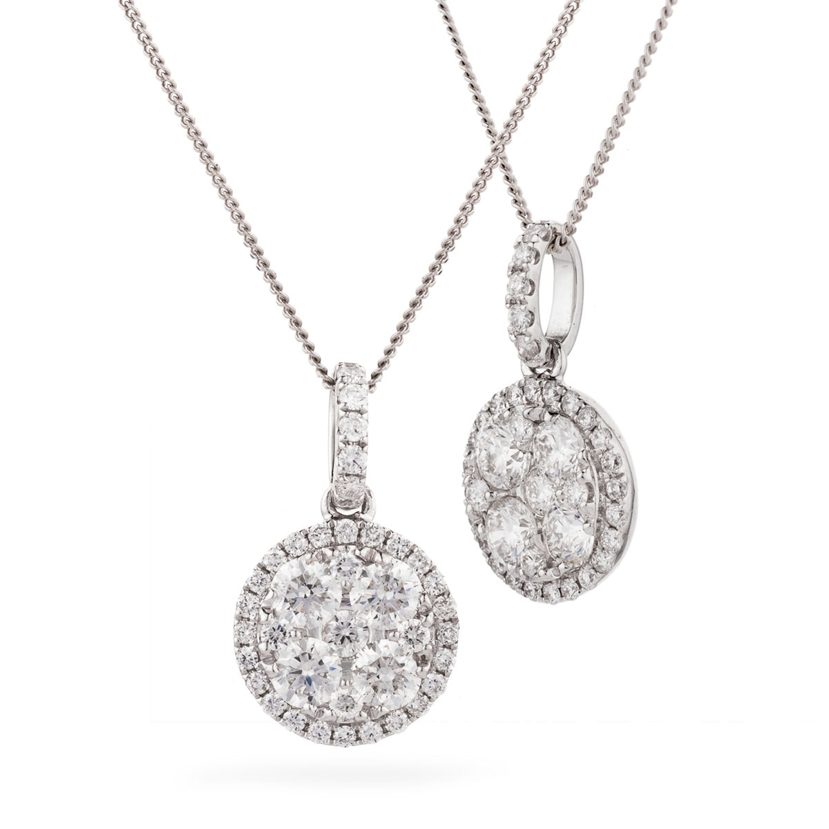 Light Halo Pave Diamond Pendant view 1