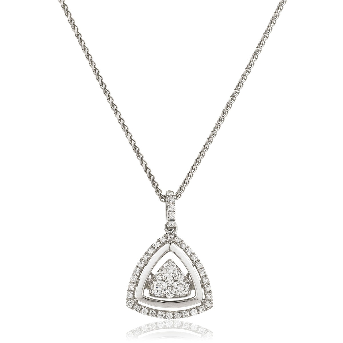 Triangle Shaped Outer Halo Diamond Pendant view 1