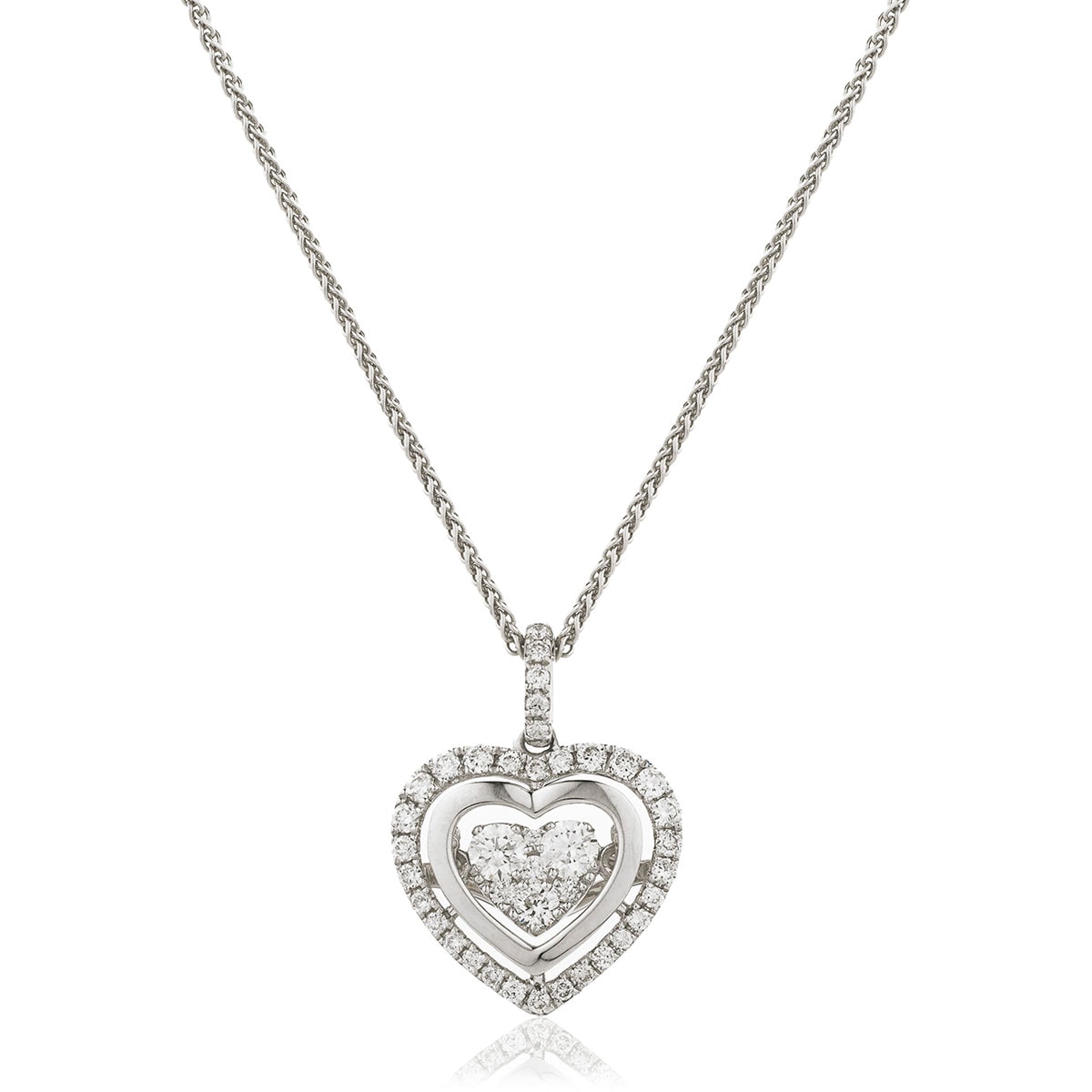 Outer Halo Heart Diamond Pendant view 1
