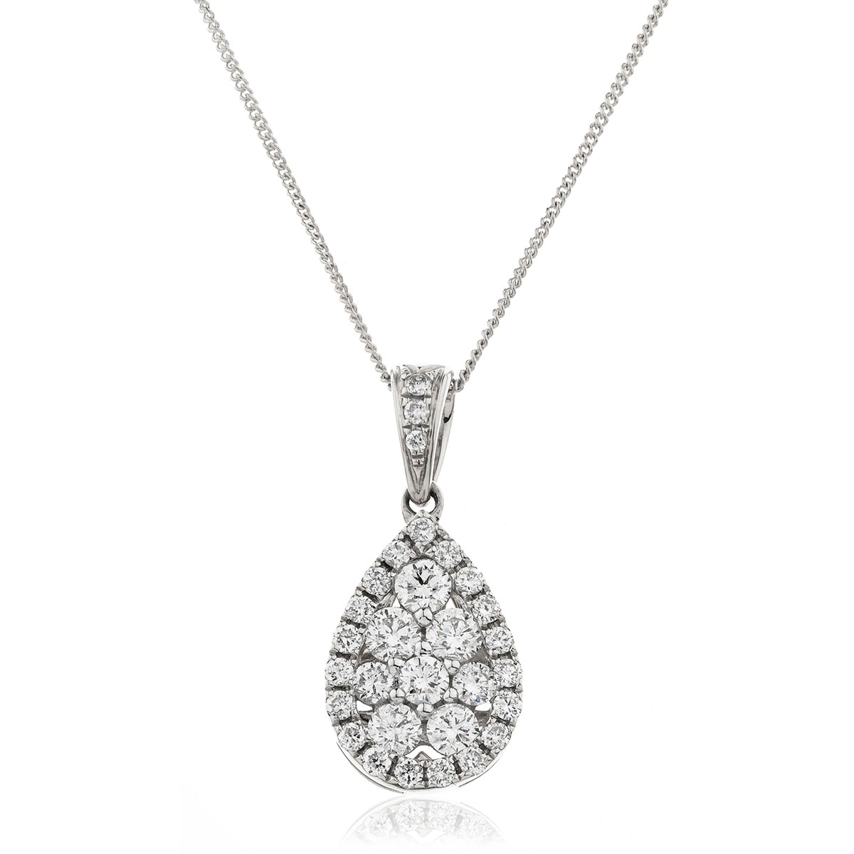 Pear Shaped Medium Pave Diamond Pendant view 1