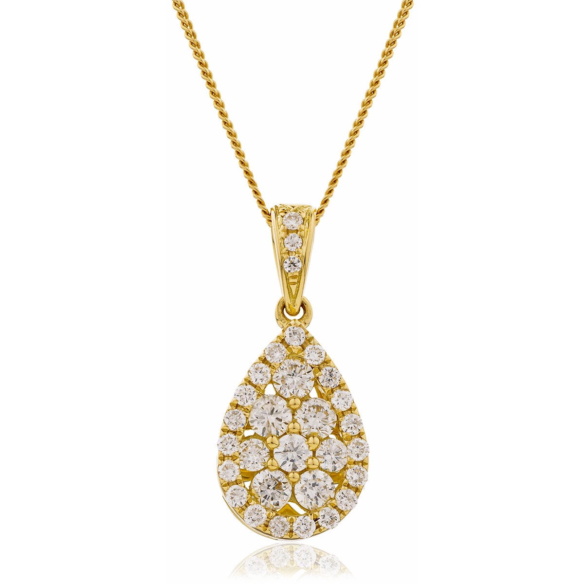 Pear Shaped Medium Pave Diamond Pendant view 4