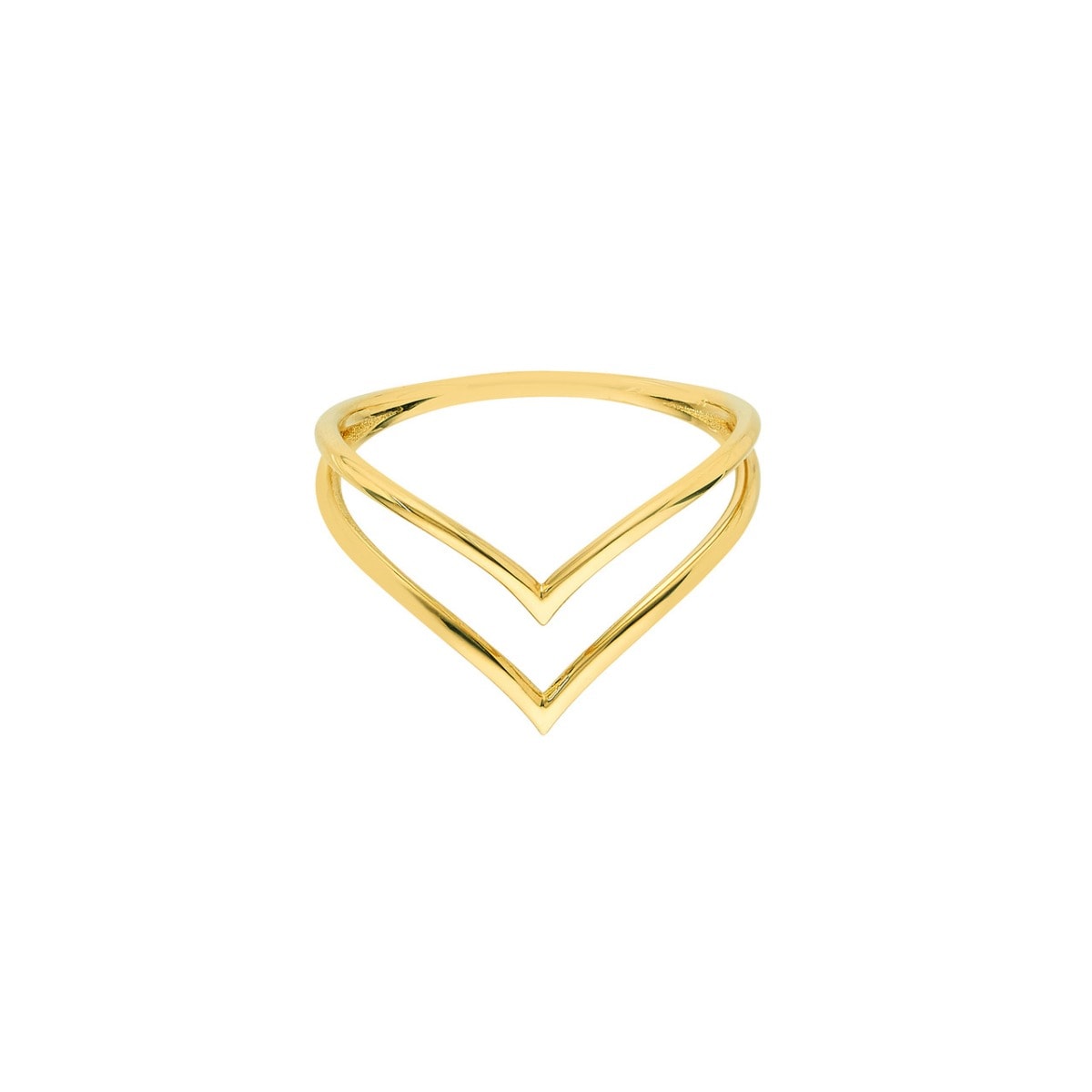 Double Chevron Wire Gold Ring view 1