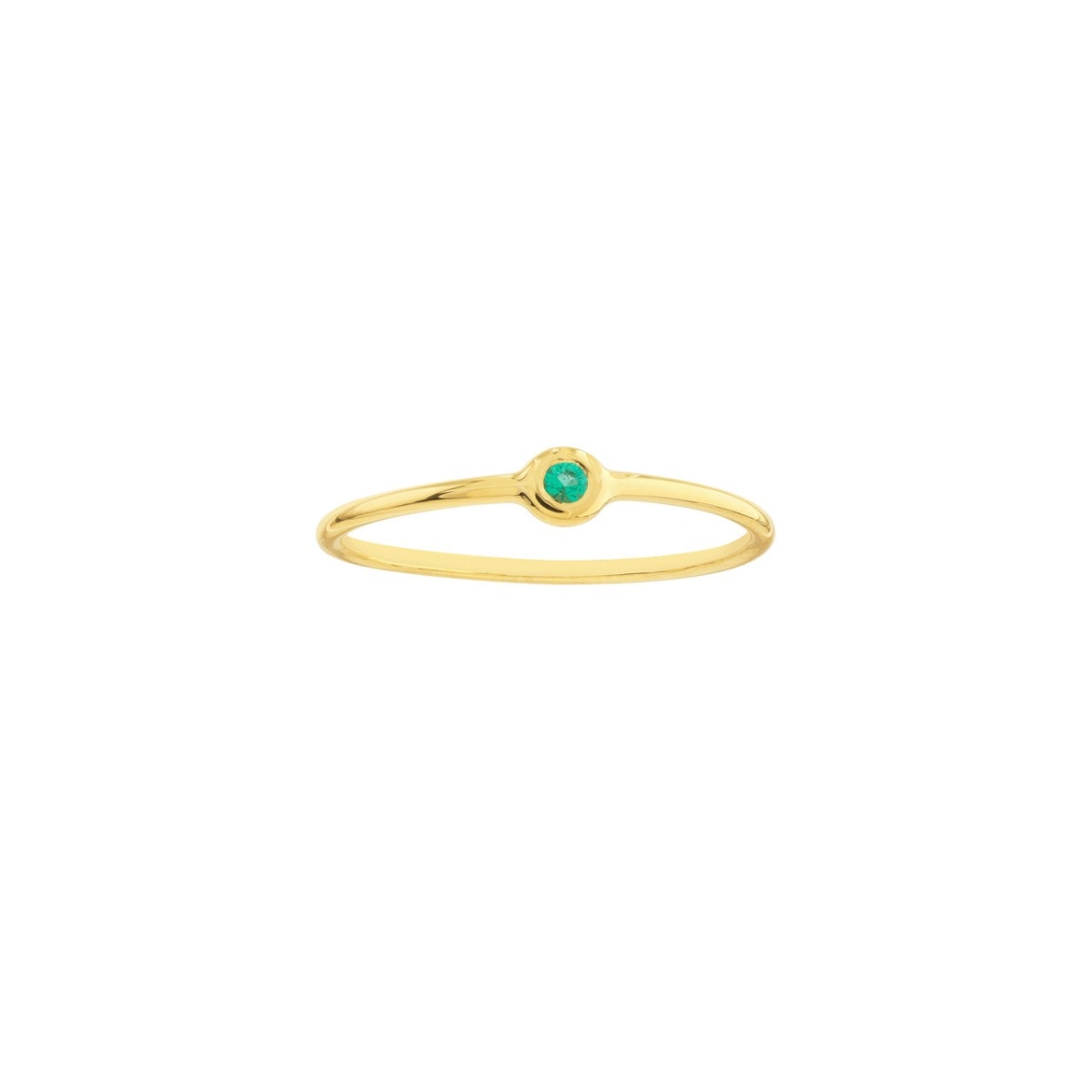 Emerald Bezel Gold Ring view 1