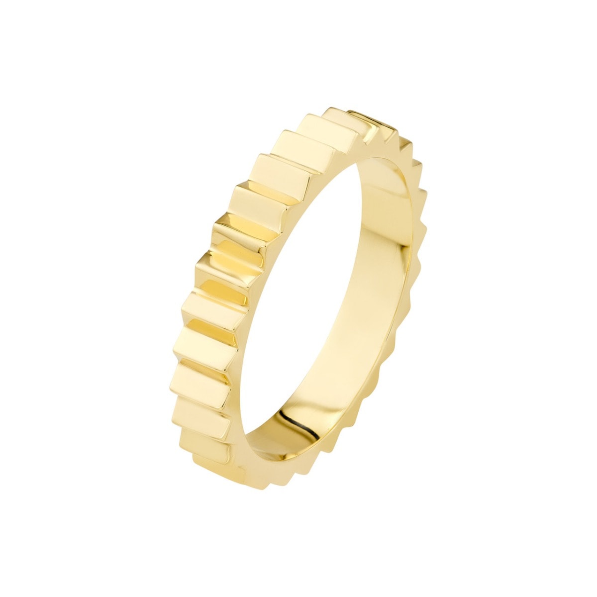 Gold Fluted Band Ring view 3