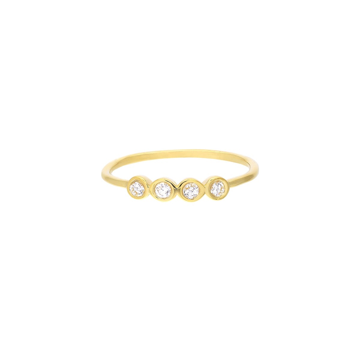 Four Diamond Gold Ring view 1
