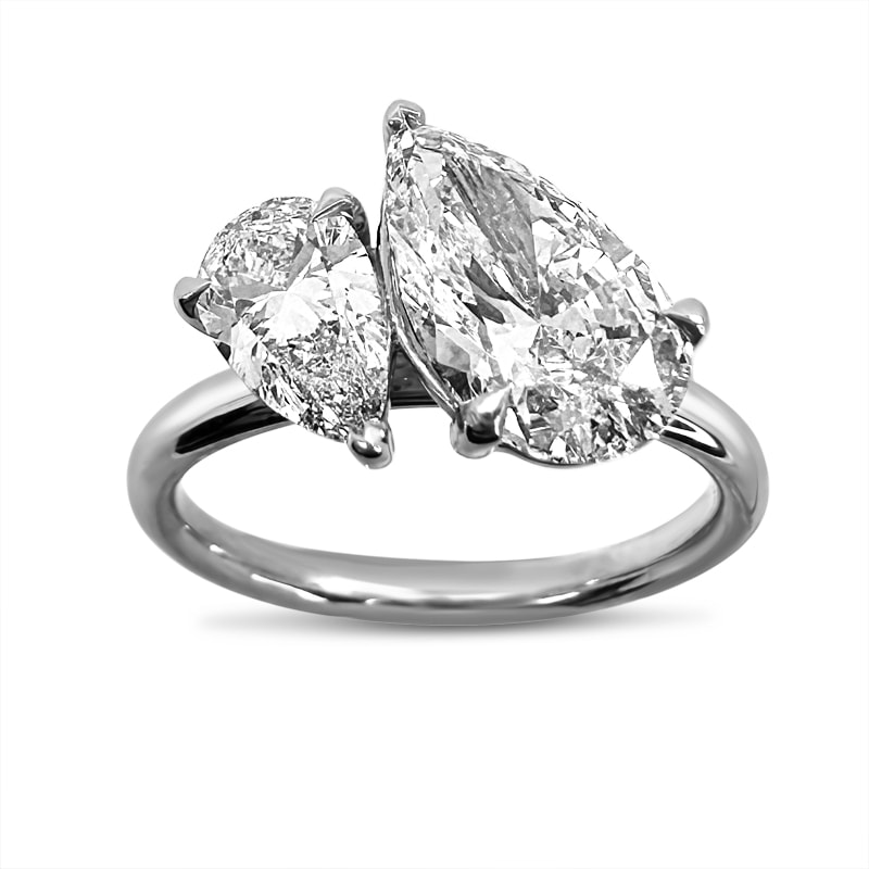 Toi et Moi Pear Shaped Engagement Ring view 3
