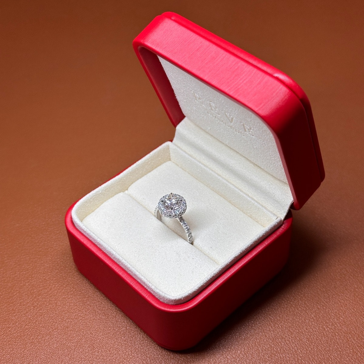 Double Edge Halo Round Diamond Engagement Ring view 8
