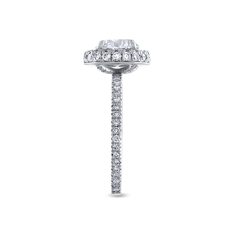 Double Edge Halo Round Diamond Engagement Ring view 3