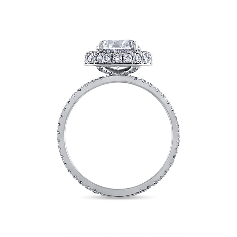 Double Edge Halo Round Diamond Engagement Ring view 5