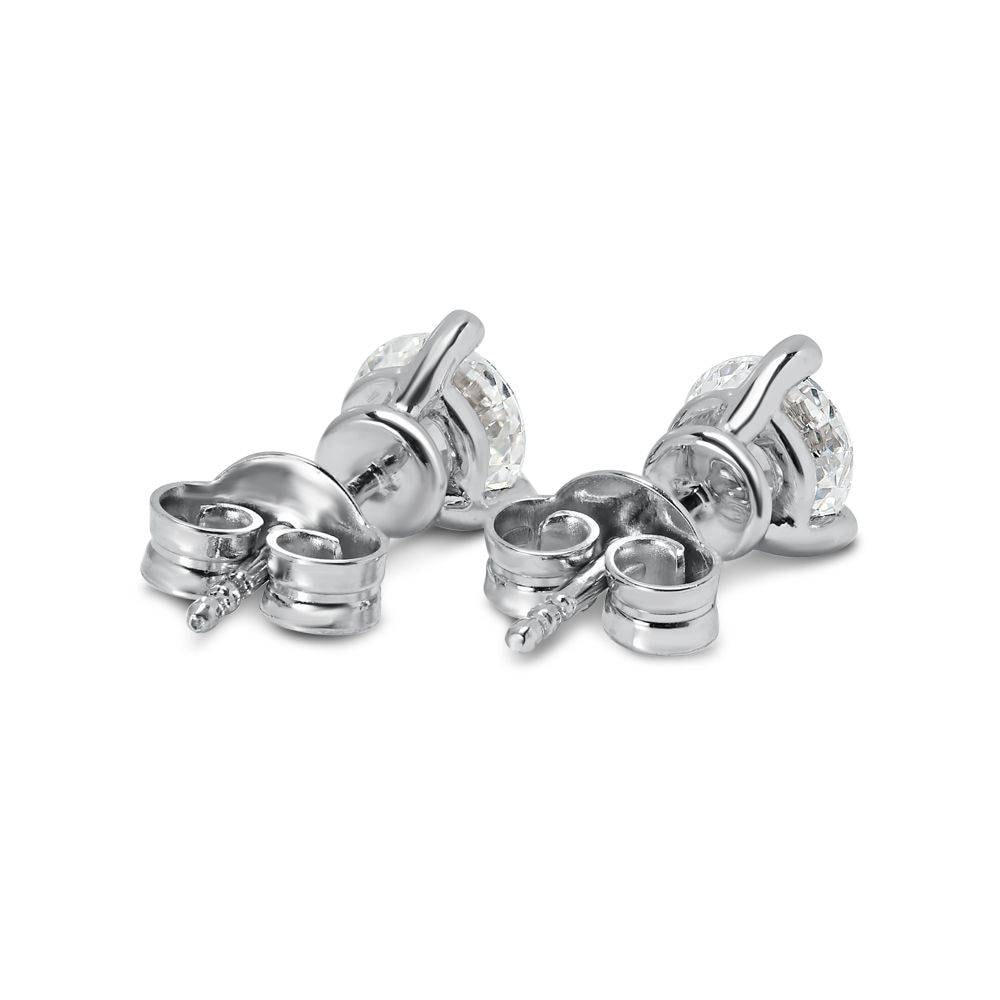 18k White Gold Three Claw 0.20ct Total Diamond Earring Studs view 3