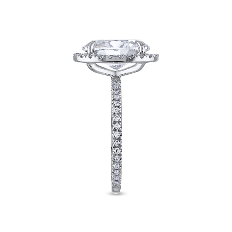 Oval Halo Thin Pave Lab Grown Diamond Engagement Ring view 4