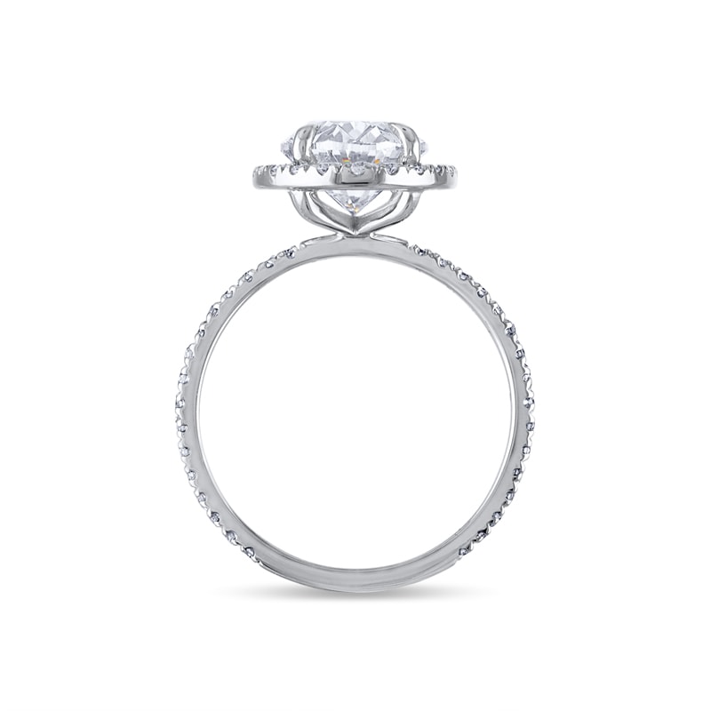 Oval Halo Thin Pave Lab Grown Diamond Engagement Ring view 5
