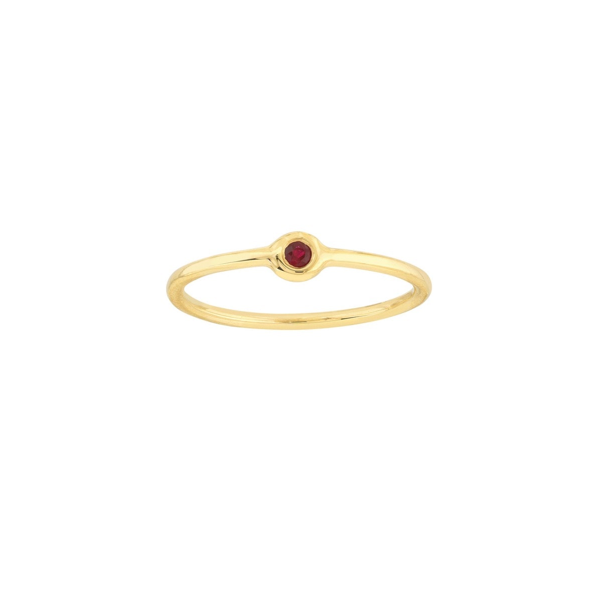 Ruby Bezel Gold Ring view 1