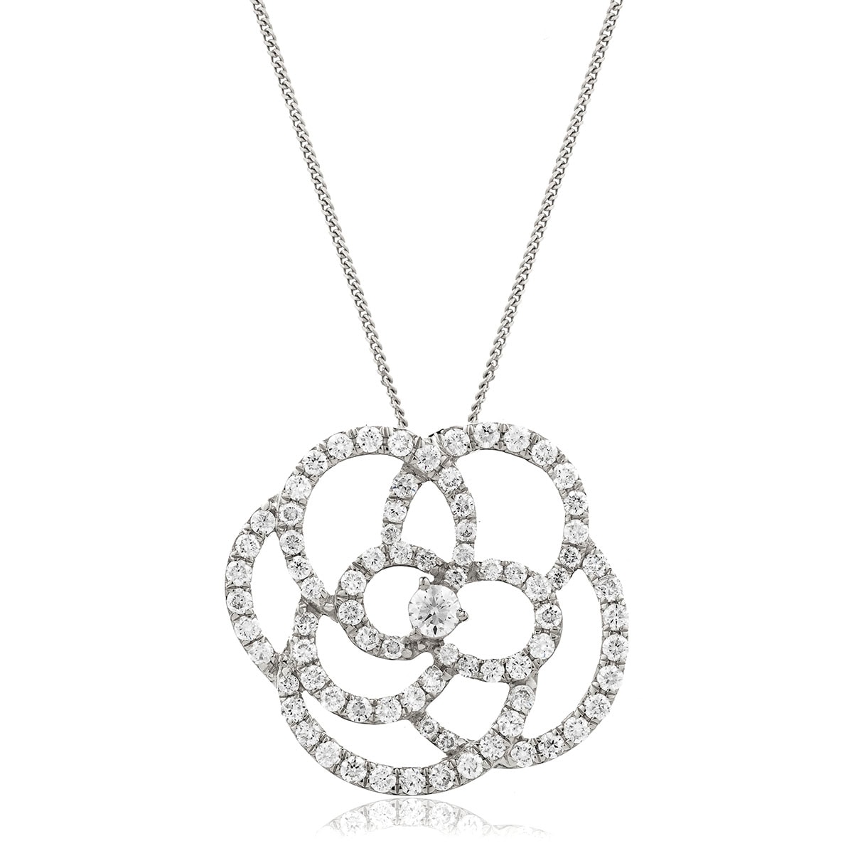 Open Rose Diamond Pendant view 1