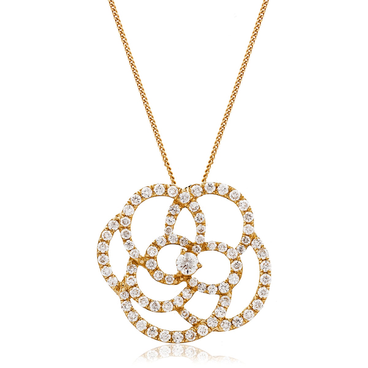 Open Rose Diamond Pendant view 4