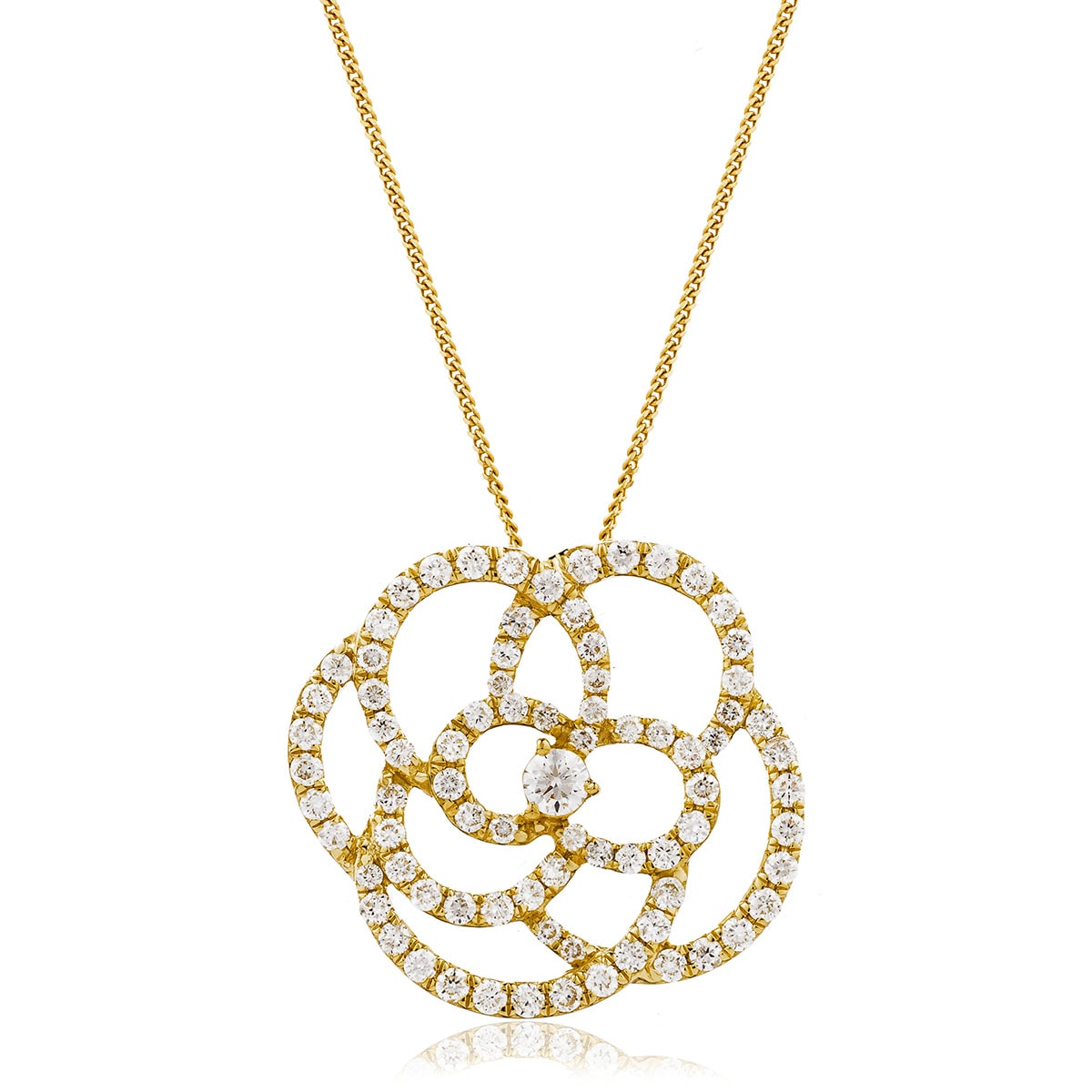 Open Rose Diamond Pendant view 5