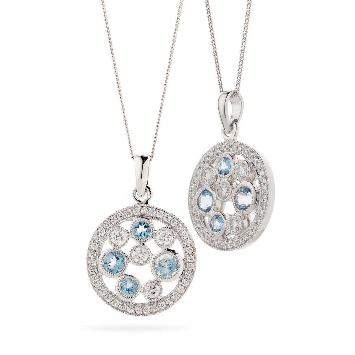 Knitted Design Diamond Pendant view 1