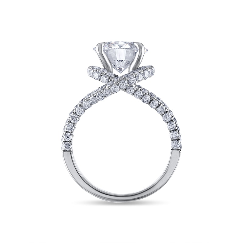 Split Shank Twist Pave Lab Grown Diamond Engagement Ring view 6