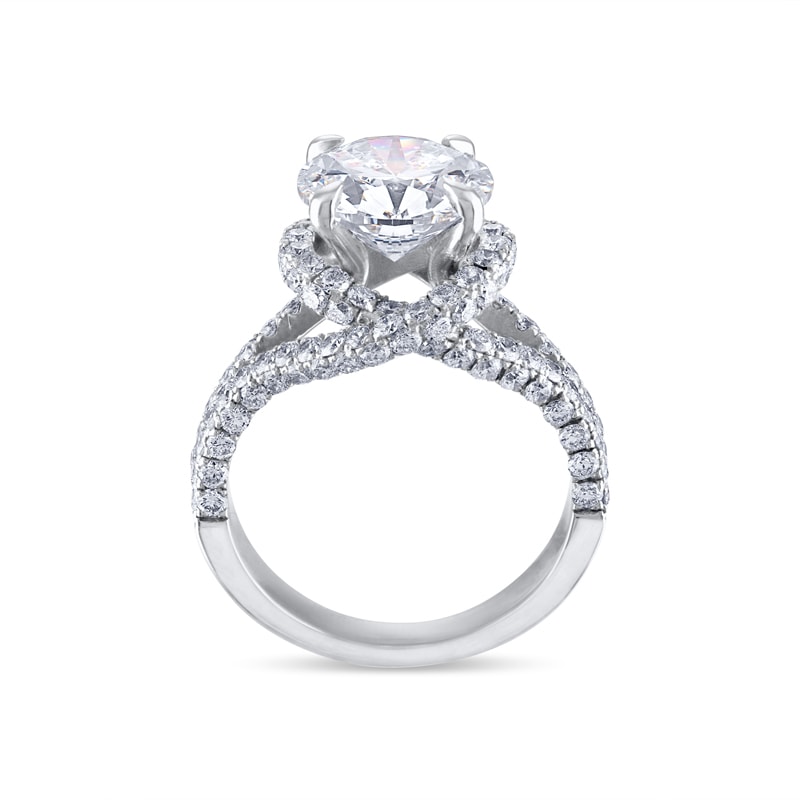 Split Shank Twist Pave Lab Grown Diamond Engagement Ring view 4