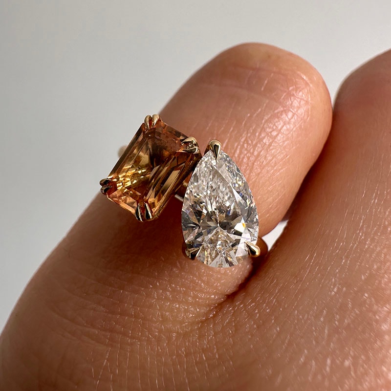 Toi et Moi Engagement Ring view 7