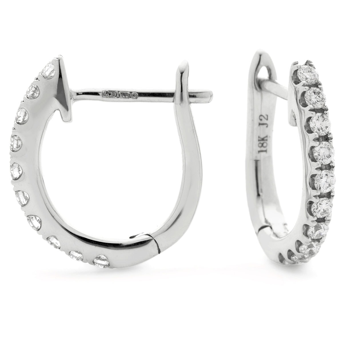 Round Shape Claw Set Hoops Diamond Earrings view 1