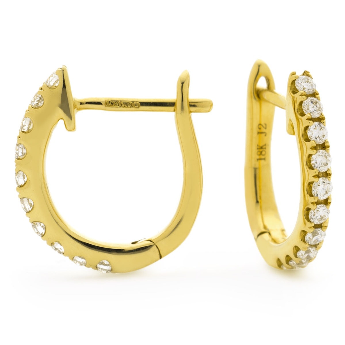 Round Shape Claw Set Hoops Diamond Earrings view 5