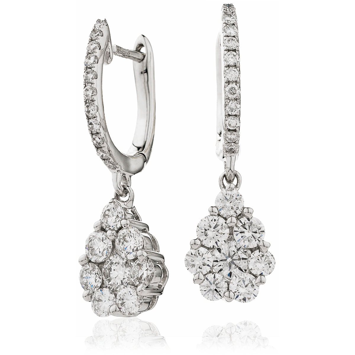 Small Pave Drop Hoops Diamond Earring view 1