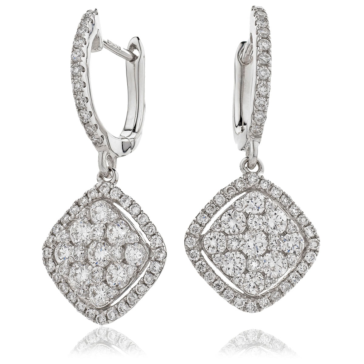 New Pave Drop Hoops Diamond Drops Earrings view 1