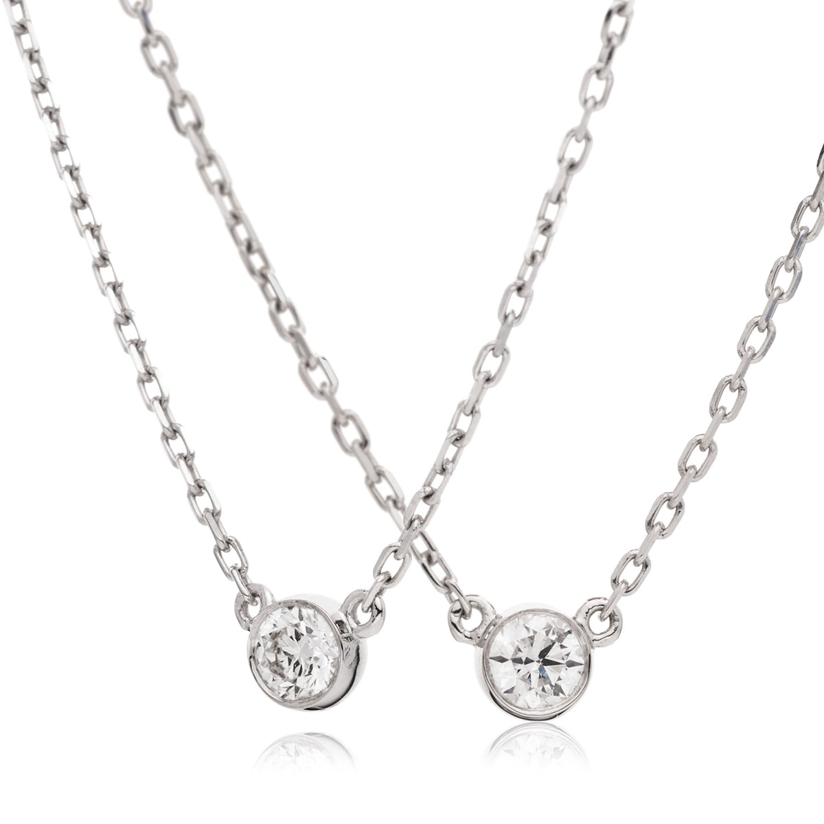Fixed Rubover Set Diamond Necklace view 1