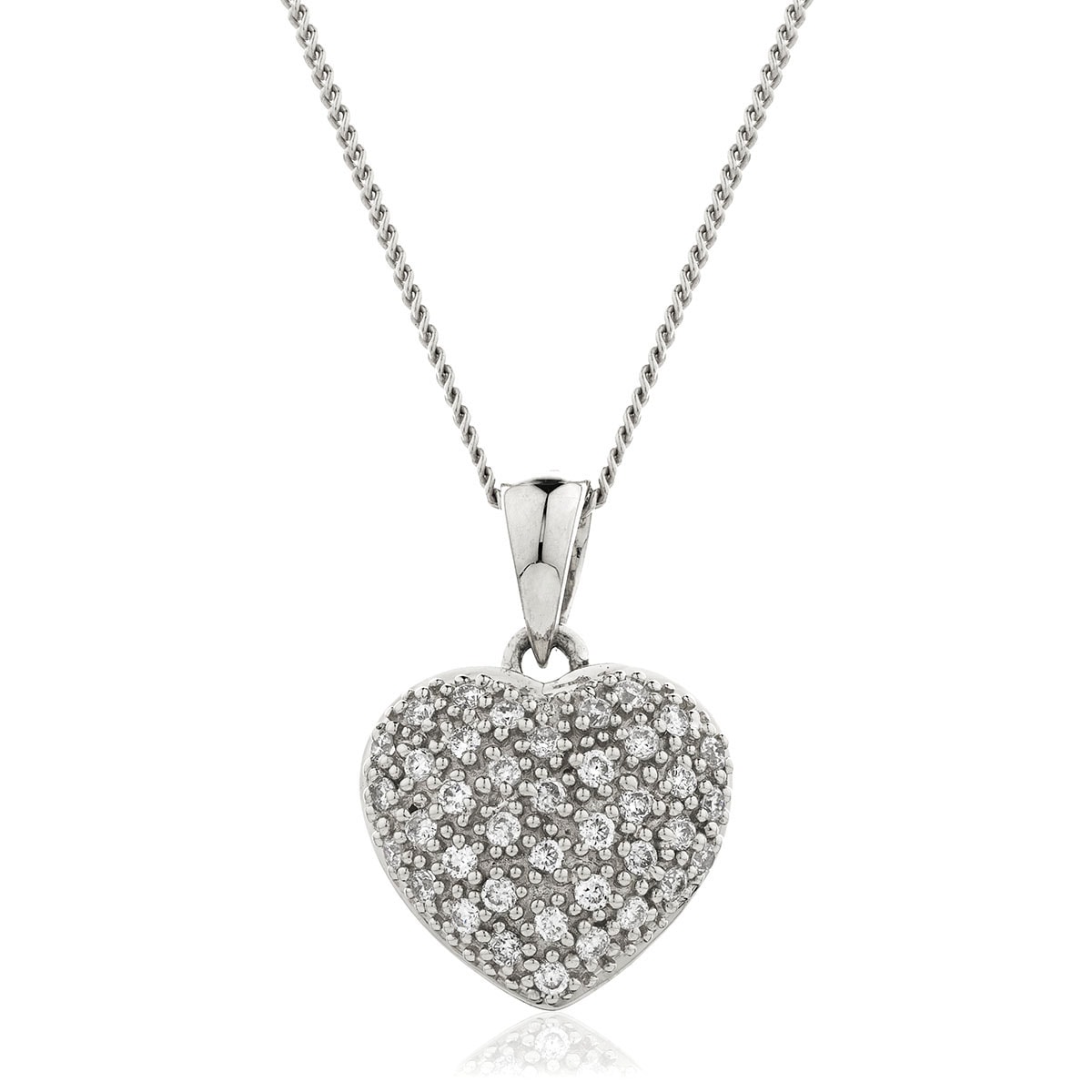 0.20ct Classic Round Diamond Heart Pendant view 1