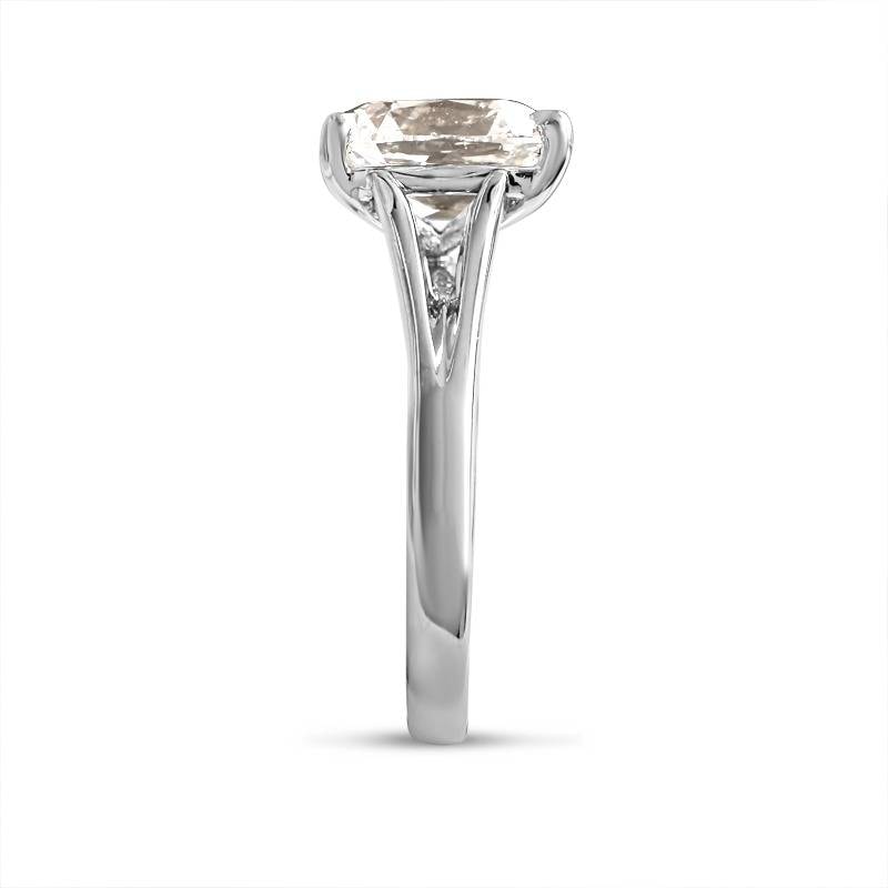 Split Shank Oval Cut Solitaire Lab Grown Diamond Engagement Ring view 4