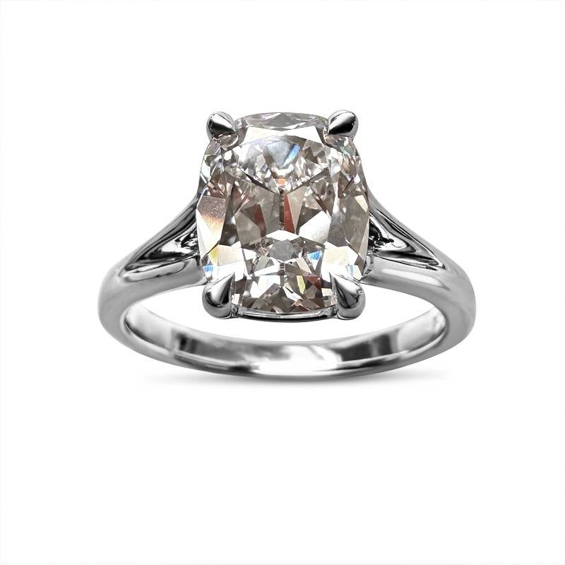 Split Shank Oval Cut Solitaire Lab Grown Diamond Engagement Ring view 3
